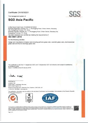 ISO 9001 SGD Asia Pacific