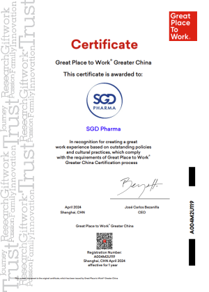SGD Asia Pacific Great Place to Work® Certification