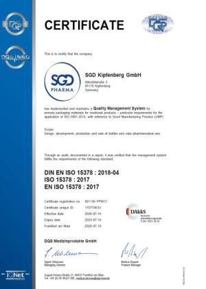 ISO 15378 SGD Kipfenberg GmbH