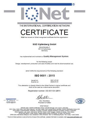 ISO 9001 SGD Kipfenberg GmbH